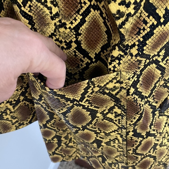 Topshop Snake Embossed Car Coat Size 6 - Picture 9 of 13